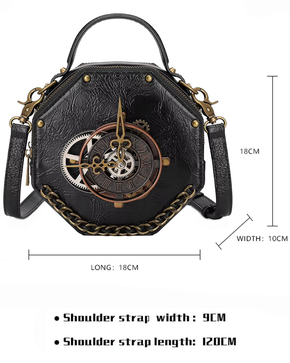 Steampunk Octagon Clock Bag