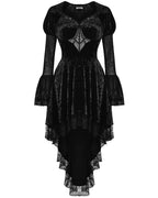 Spider Queen Hi-Lo Velvet Ruffle Dress