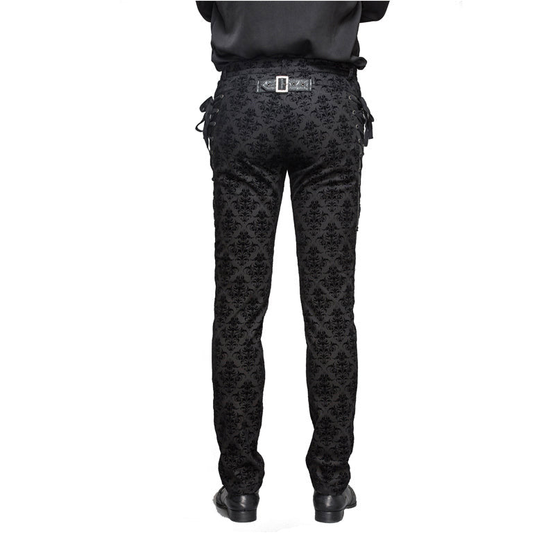 Gothic Patterned Side Lace Up Trousers