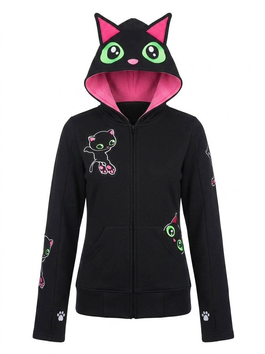 Black Cat Hood Jacket