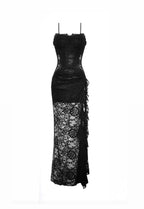 Lace Thigh Split Maxi Dress