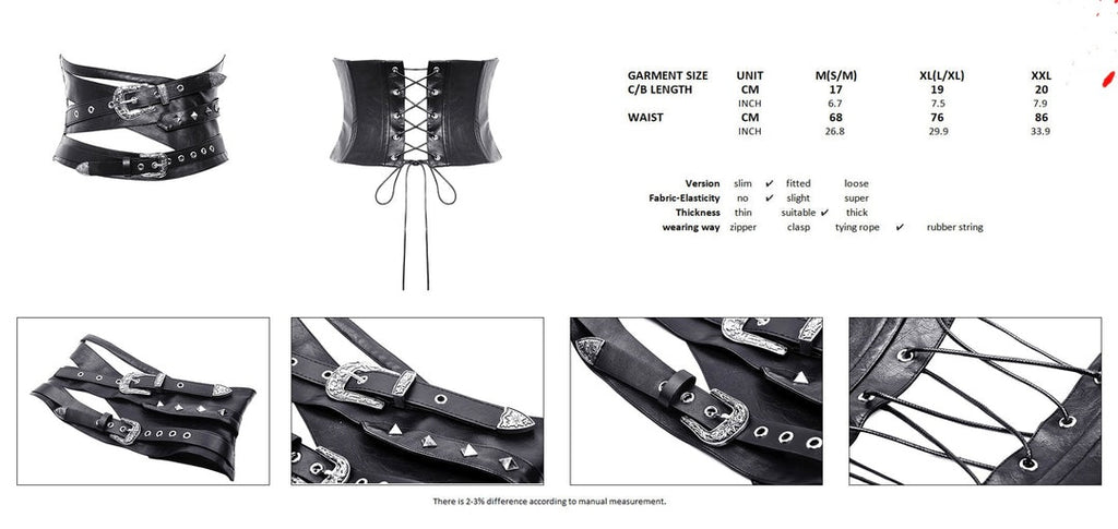 Punk Buckle Underbust Corset