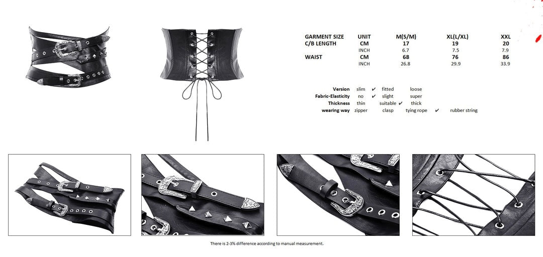 Punk Buckle Underbust Corset