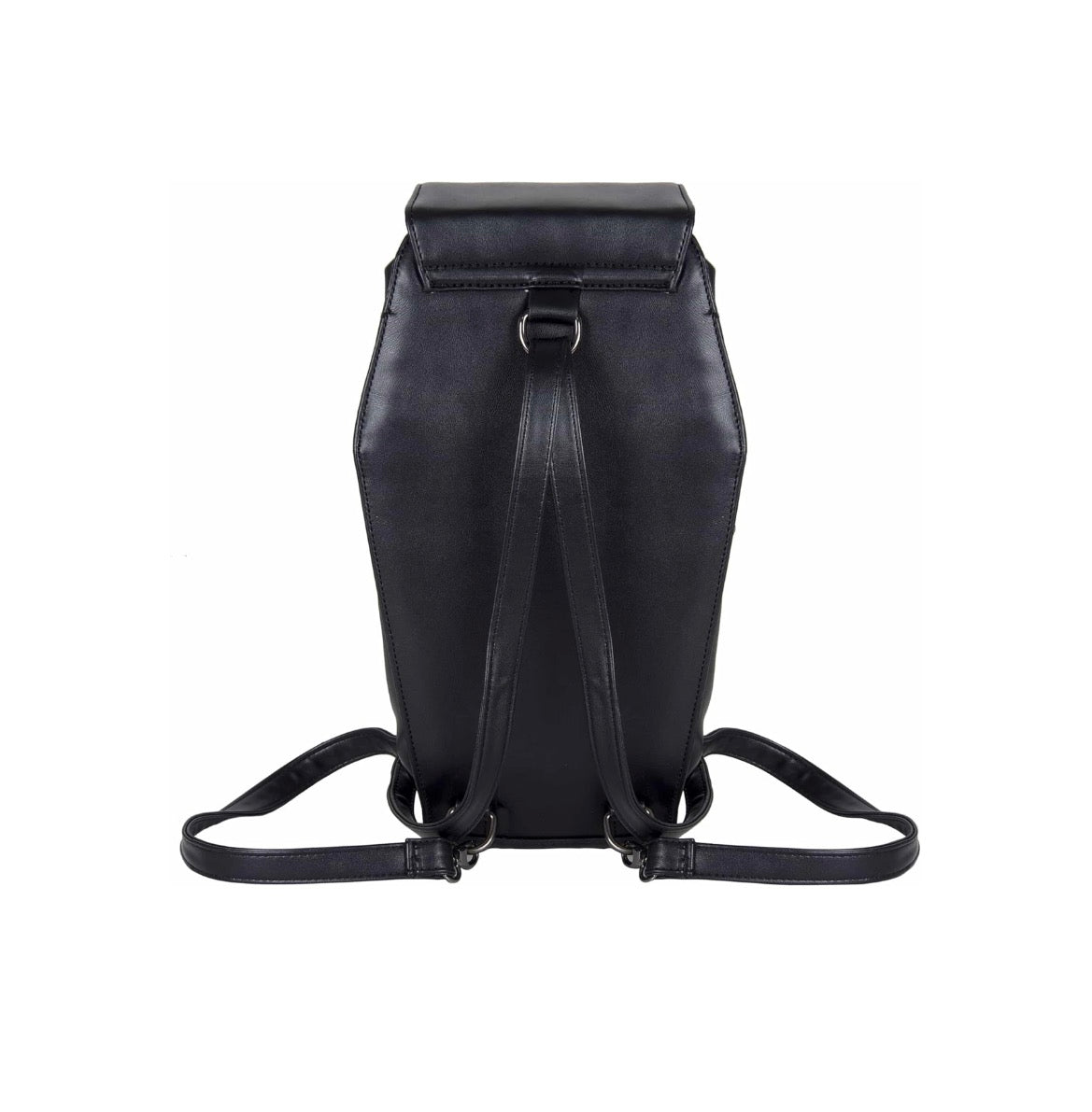 Mini Black Coffin Chain Bag With Metal Crucifix