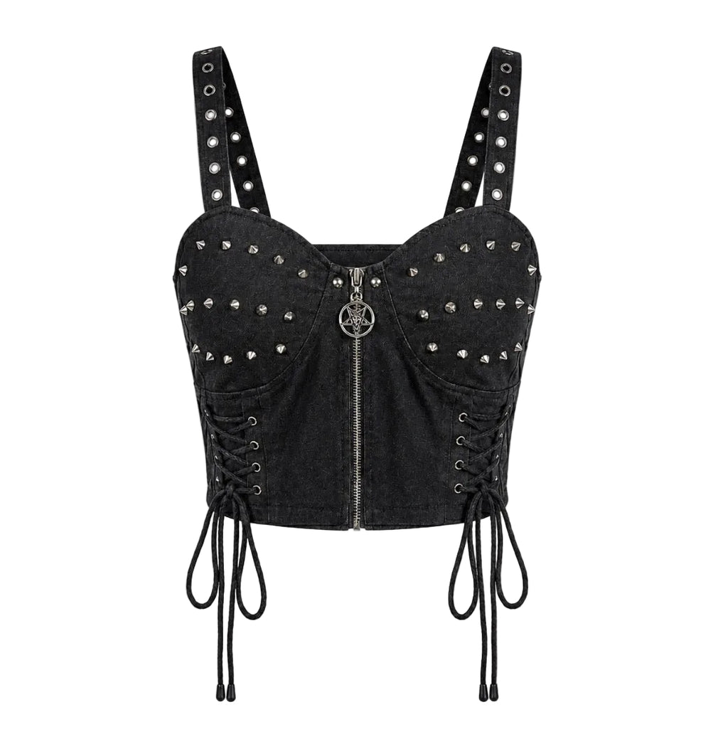 Kahlo Lace Up Zip Top