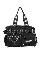 Black Handcuff Eyelet Handbag