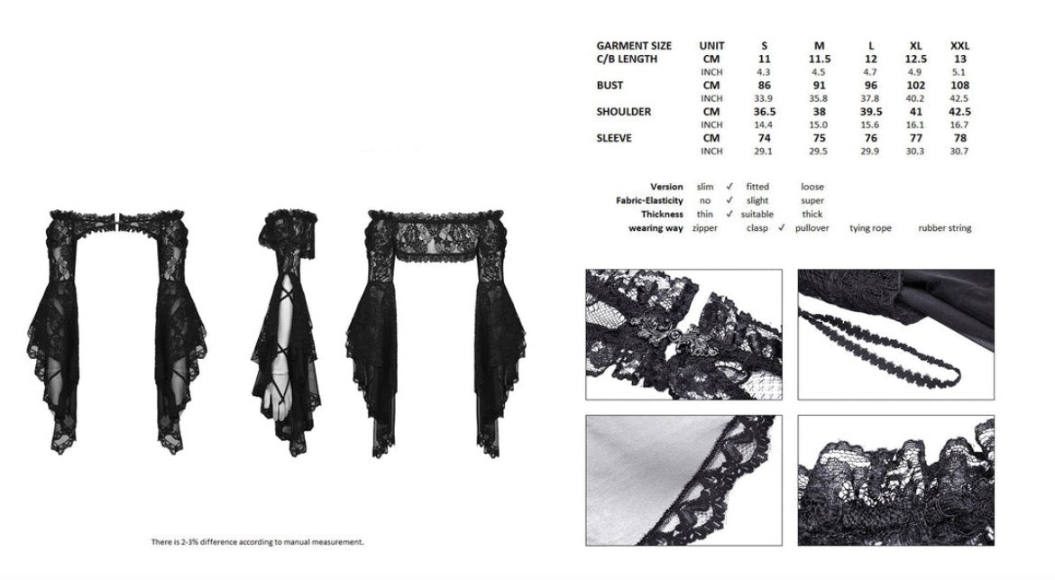 Lace Bell Sleeve Hook Shawl Bolero