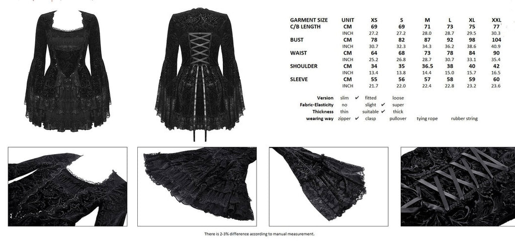 Velvet Lace Bell Sleeve Mini Dress