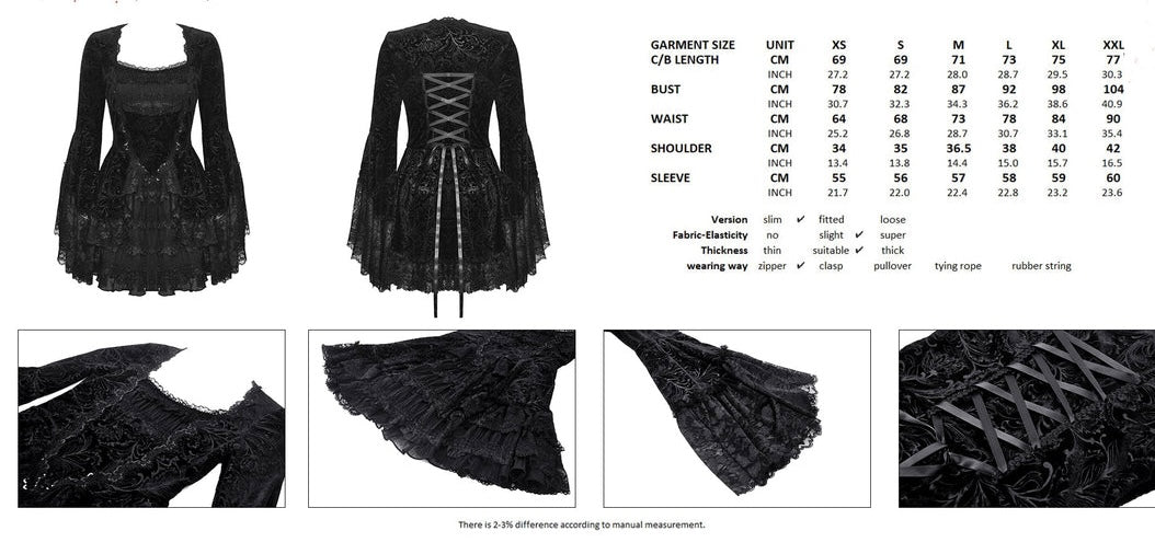 Velvet Lace Bell Sleeve Mini Dress