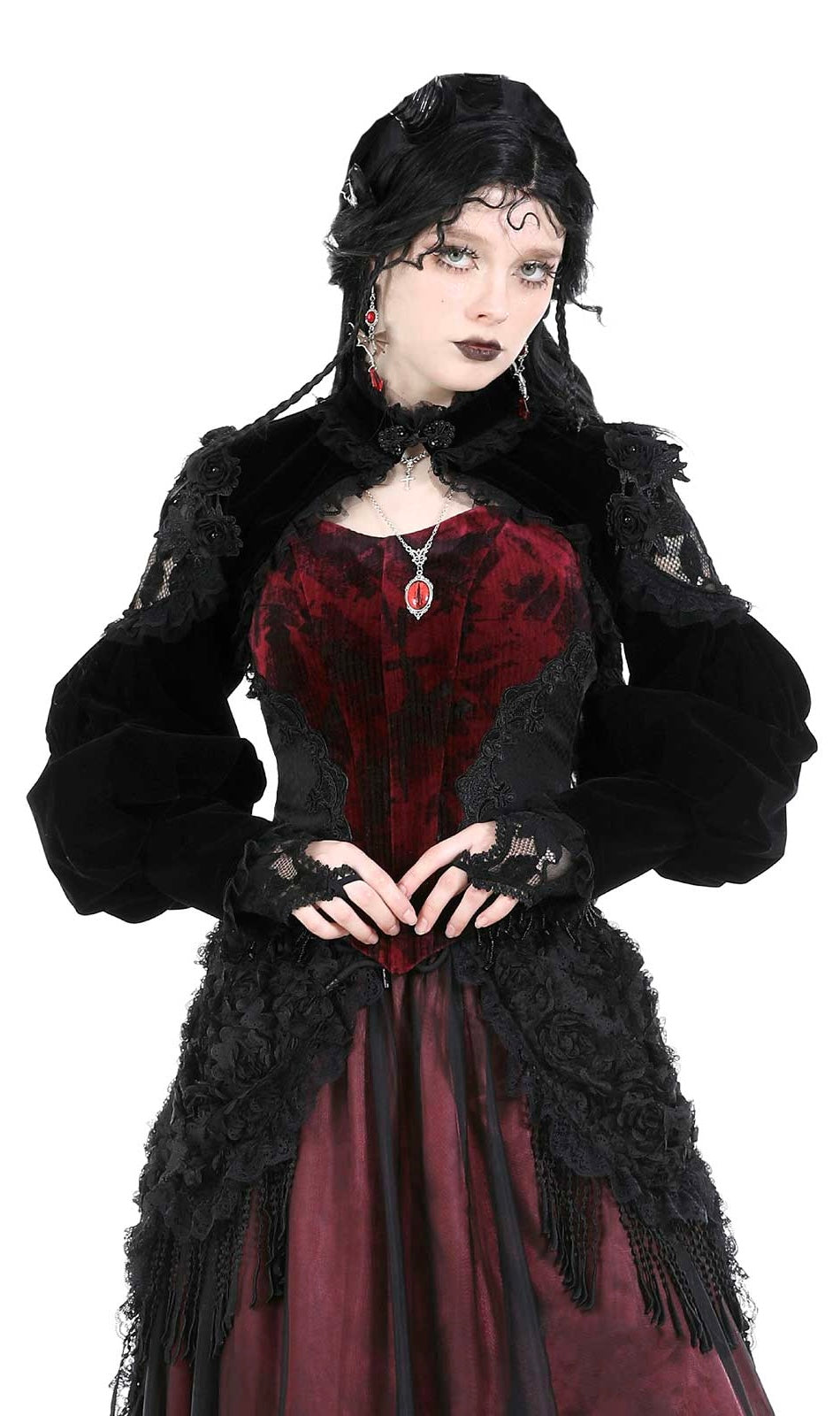 Velvet Rose Finger Lace Bolero