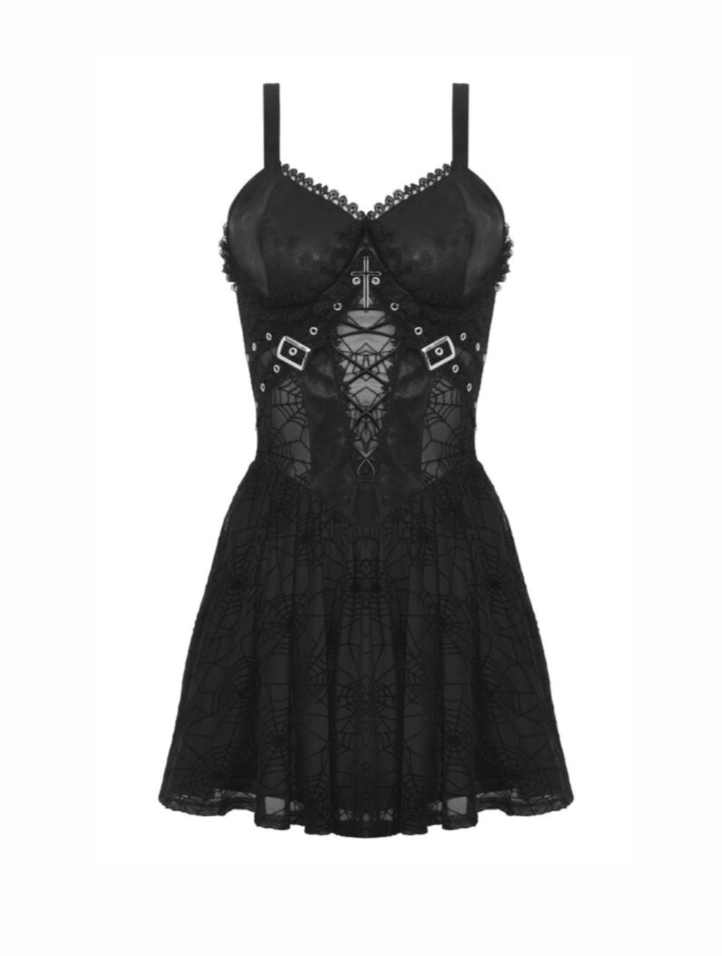 Cobweb Mesh Crucifix Dress