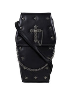 Large Coffin Chain Bag With Metal Crucifix