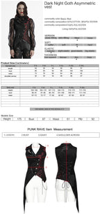 Women’s Black & Red Asymmetrical Waistcoat