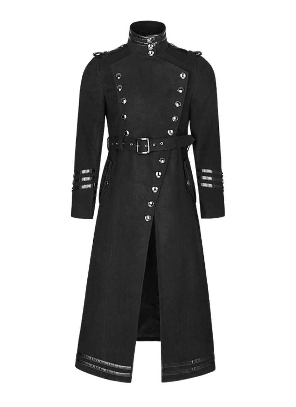 Men’s Military Uniform Belt Long Coat