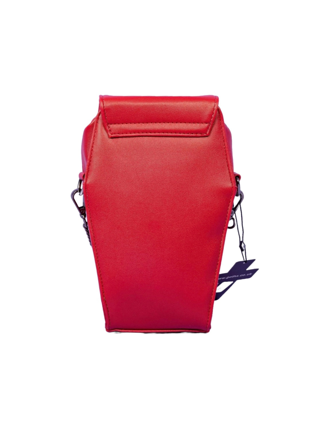 Mini Red Coffin Chain Bag With Metal Crucifix
