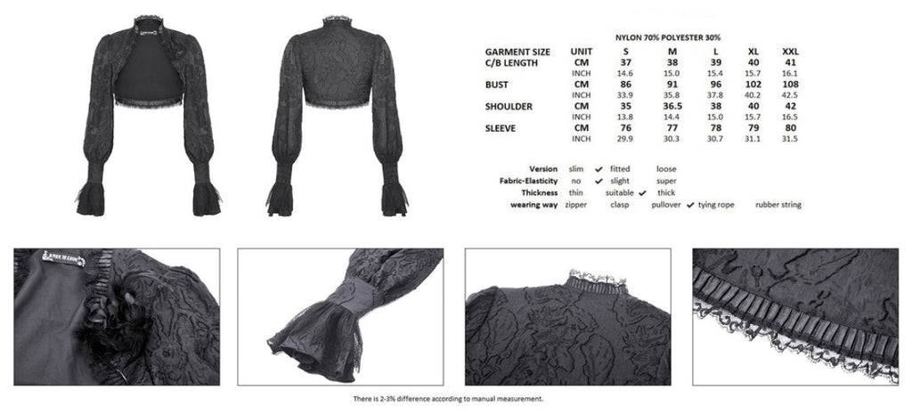 Floral Cuff Sleeve Bolero