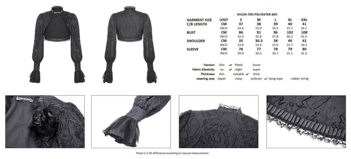 Floral Cuff Sleeve Bolero