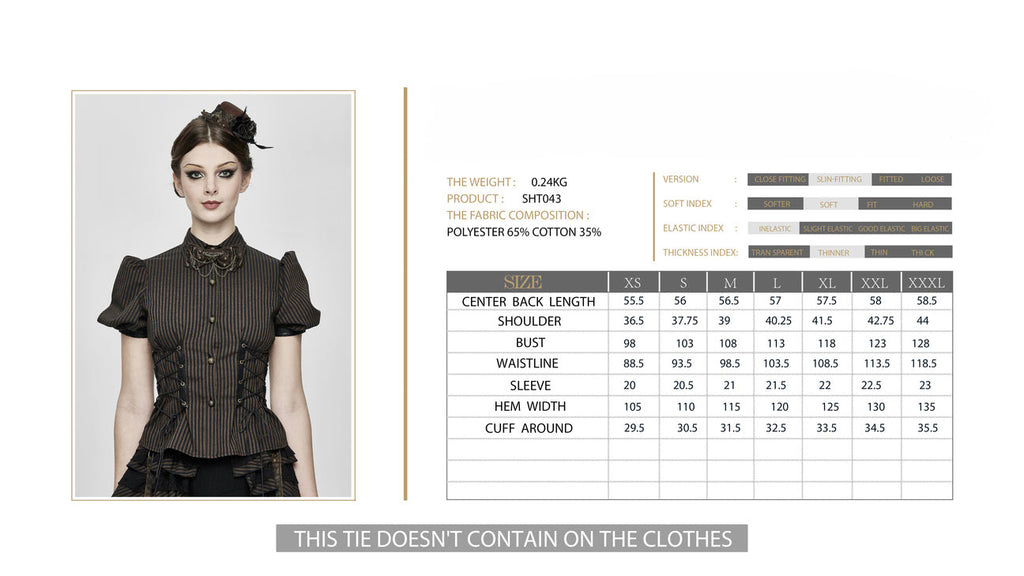 Brown Pinstripe Steampunk Shirt
