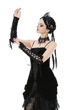 Lace Up Ribbon Gloves