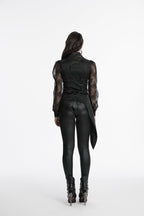 Women’s Black & Red Asymmetrical Waistcoat