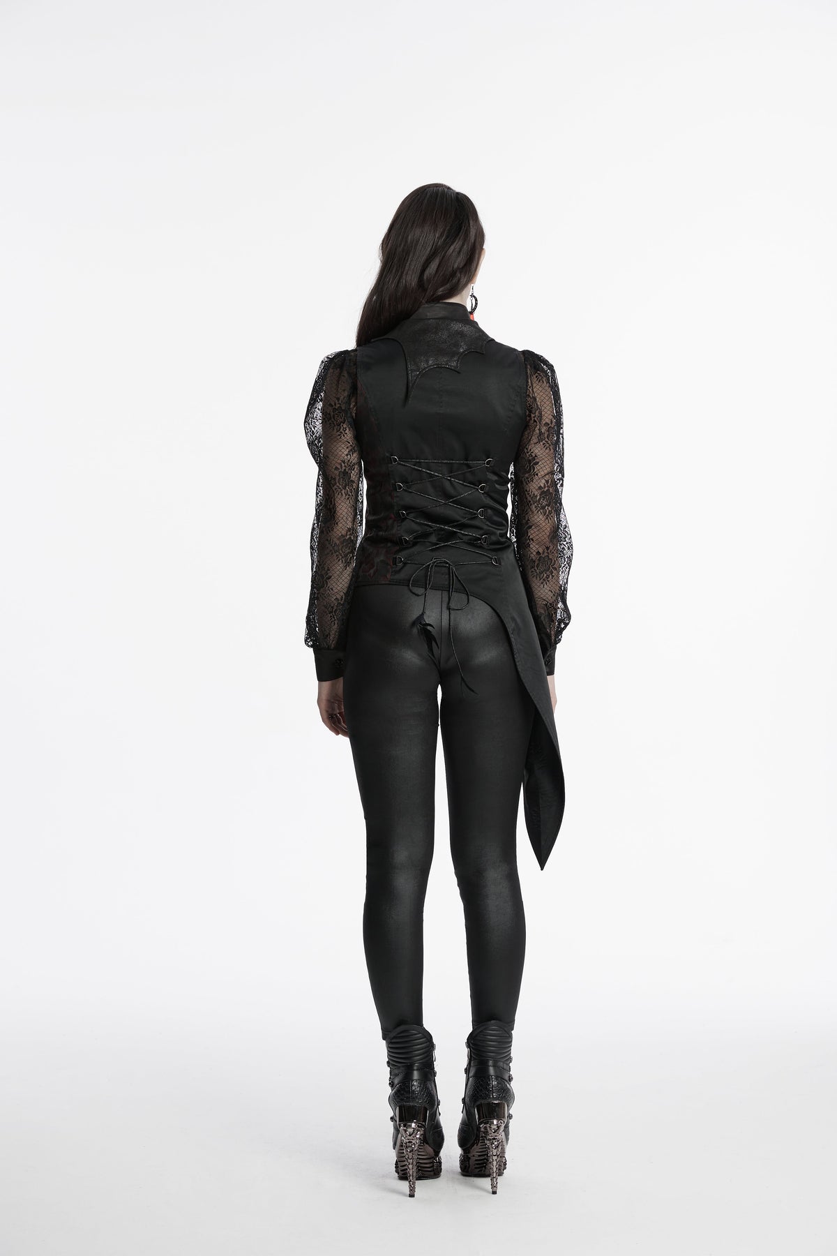 Women’s Black & Red Asymmetrical Waistcoat