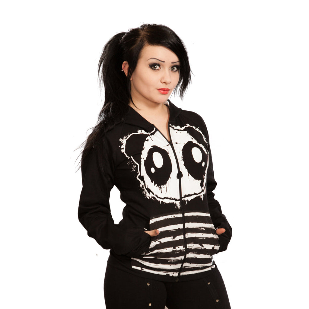 Panda Raw Laced Back Zip Hoody