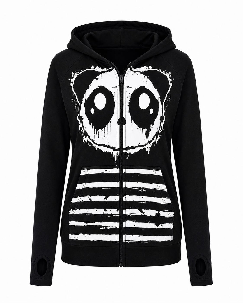 Panda Raw Laced Back Zip Hoody