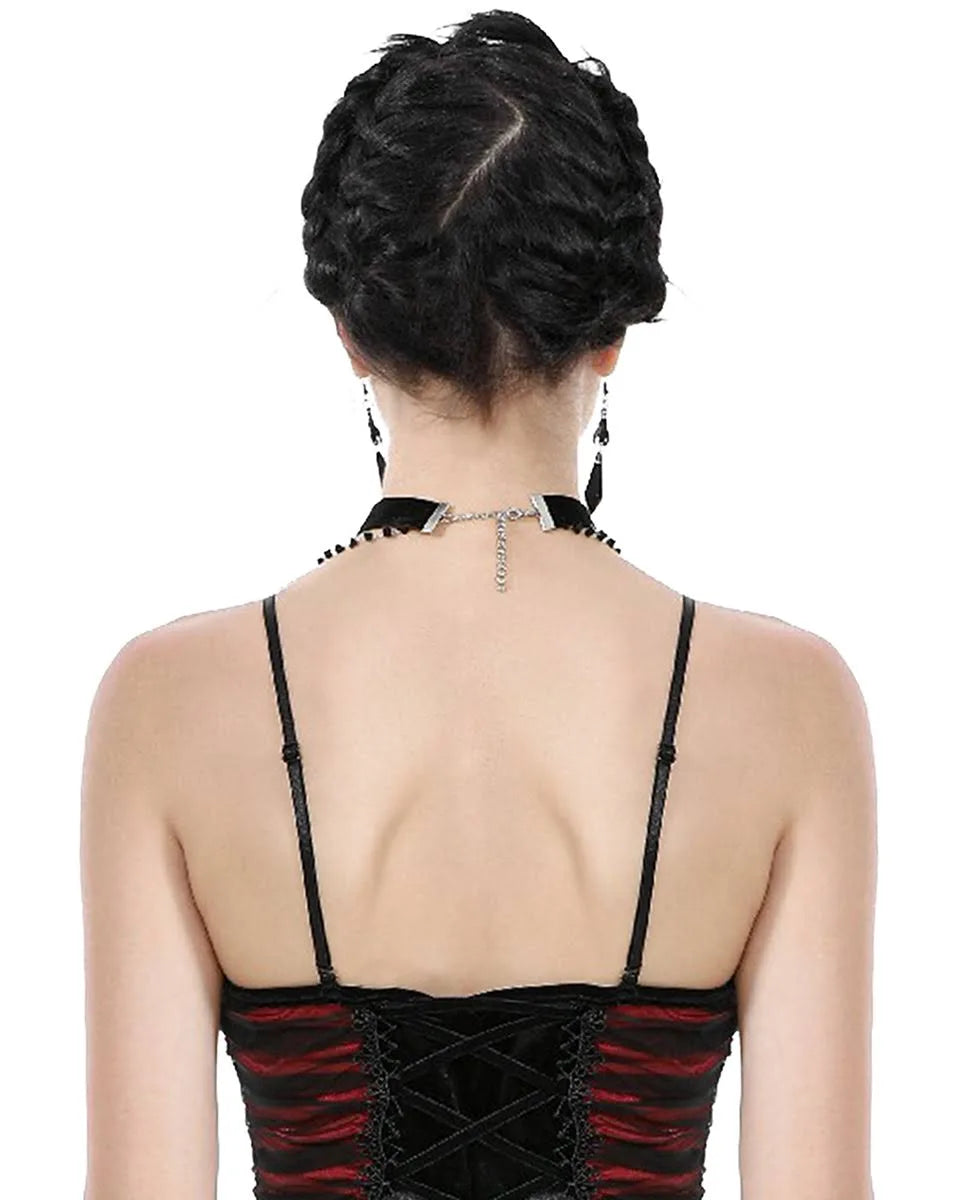 Beaded Crucifix Choker Necklace
