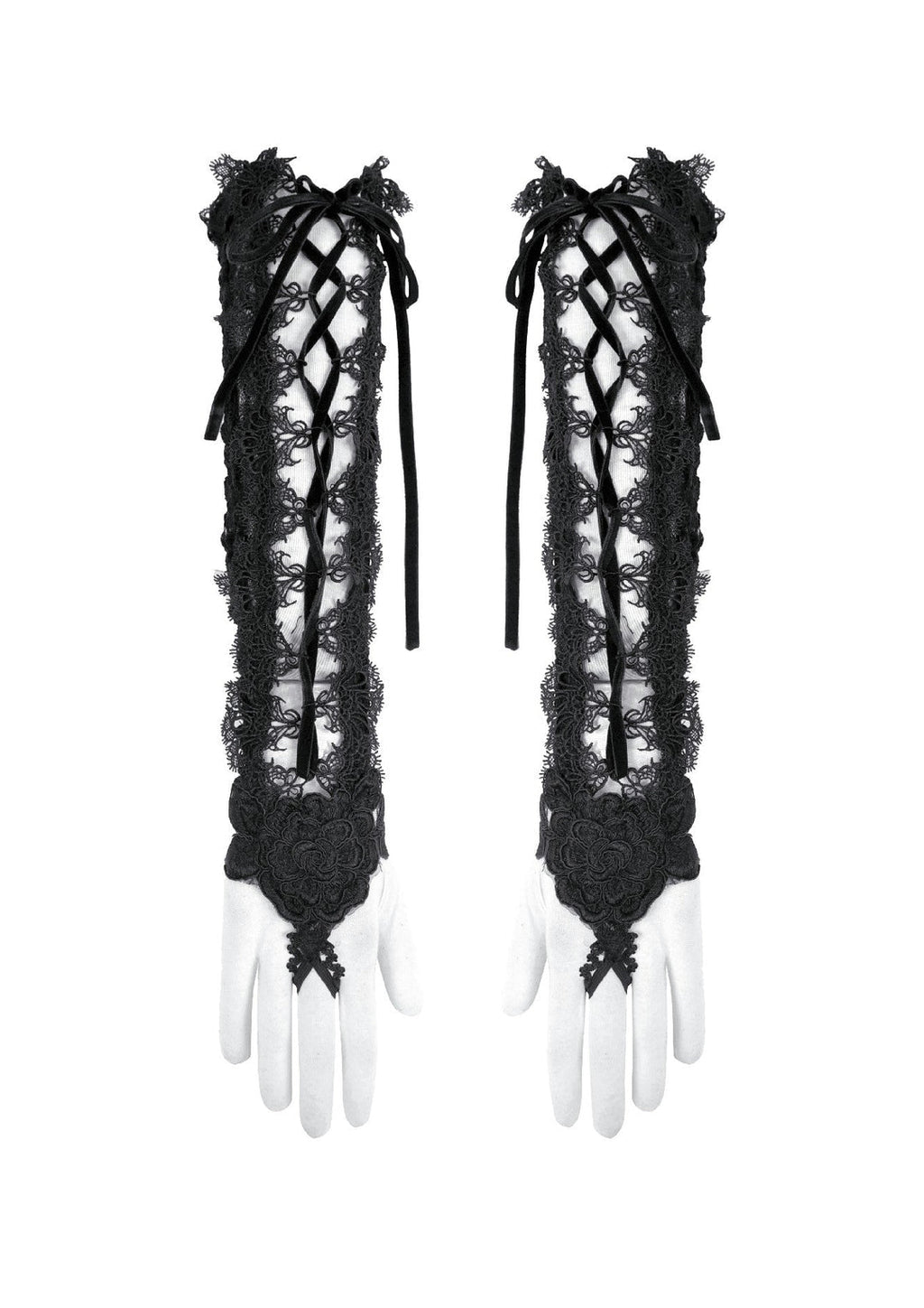 Lace Up Ribbon Gloves
