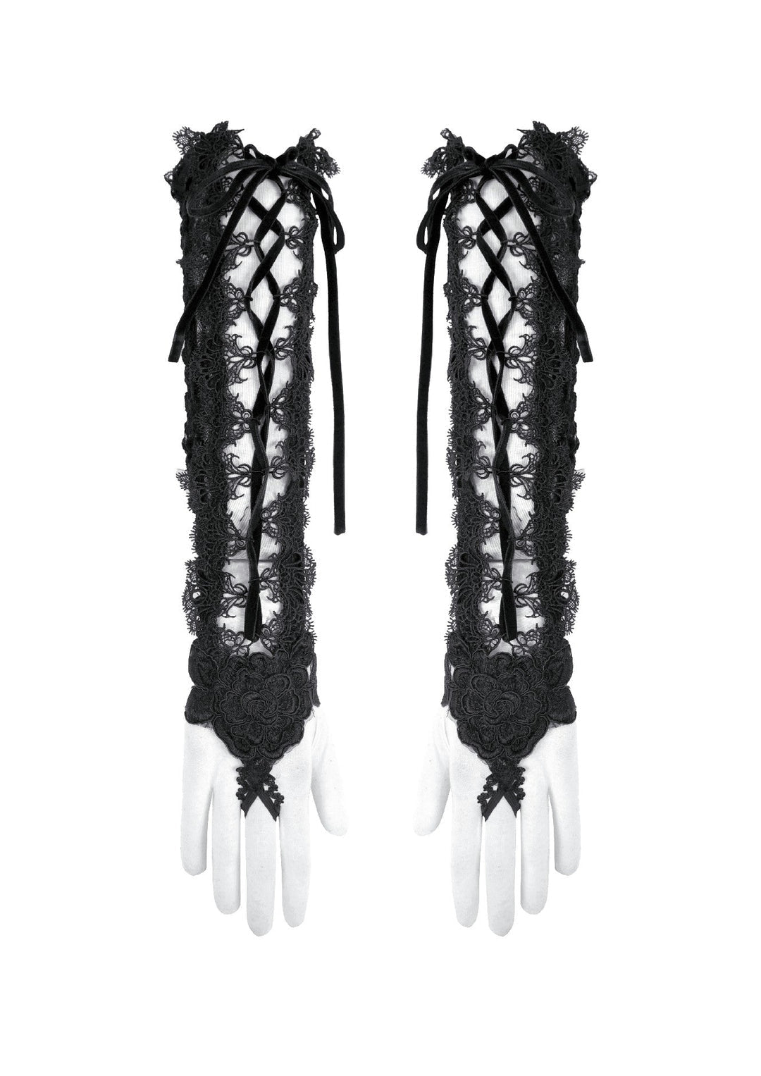 Lace Up Ribbon Gloves