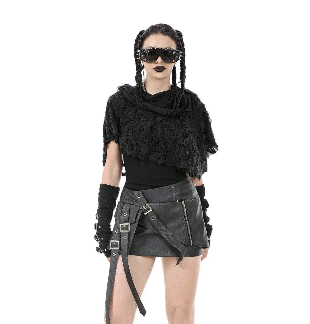 Apocalyptic Shredded Hood Capelet