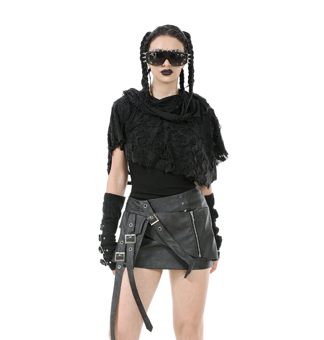 Apocalyptic Shredded Hood Capelet