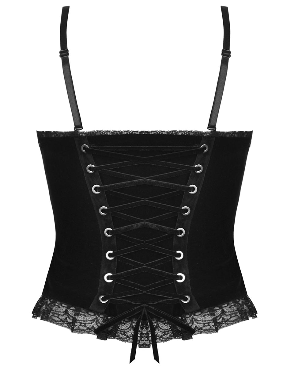 Red Cobweb Crucifix Corset Vest