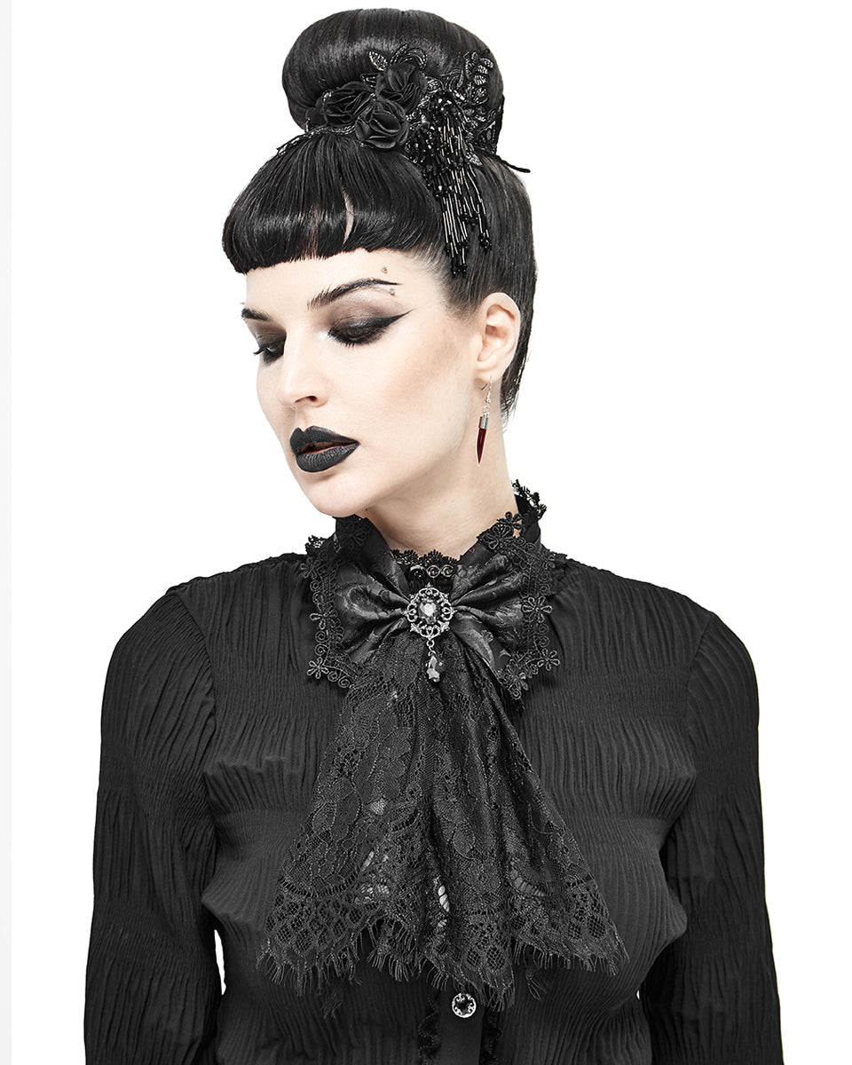 Lace Bow Jewel Cravat