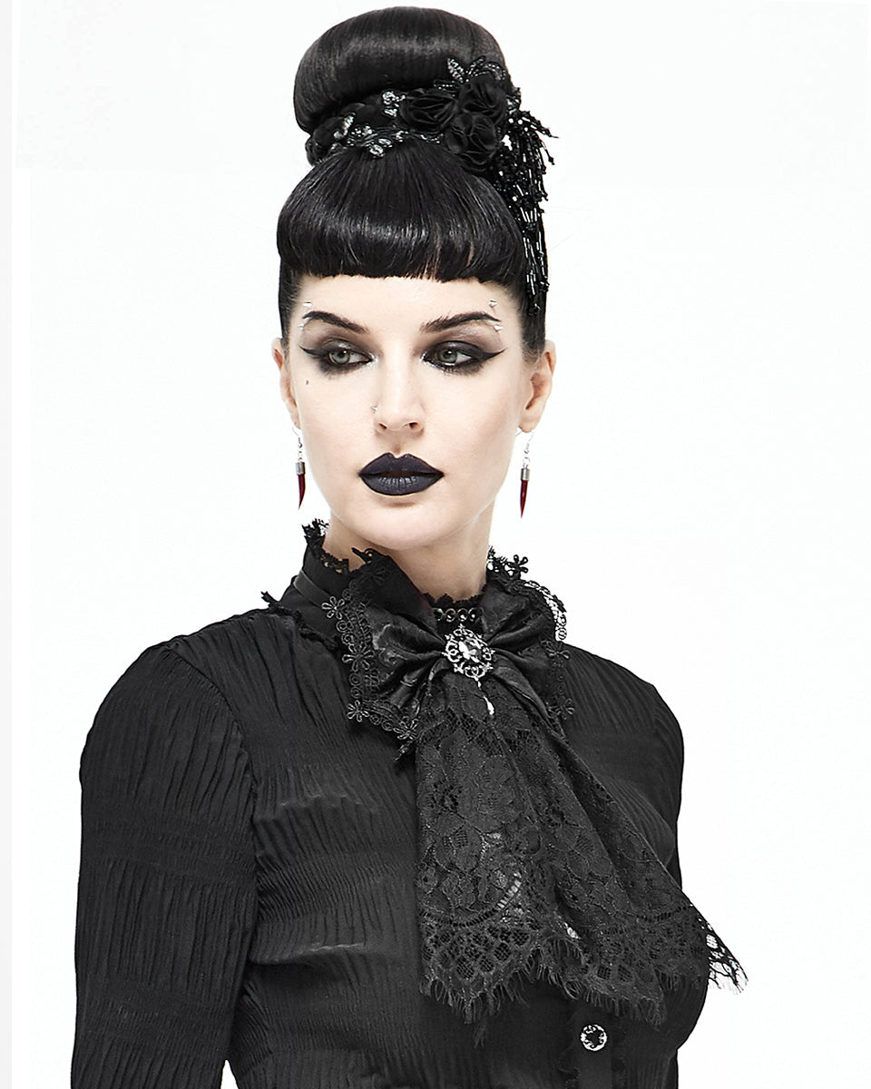 Lace Bow Jewel Cravat