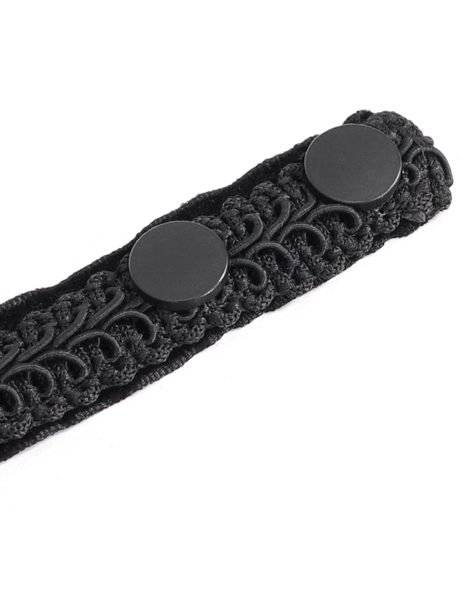Black Ruffle Jewel Cravat