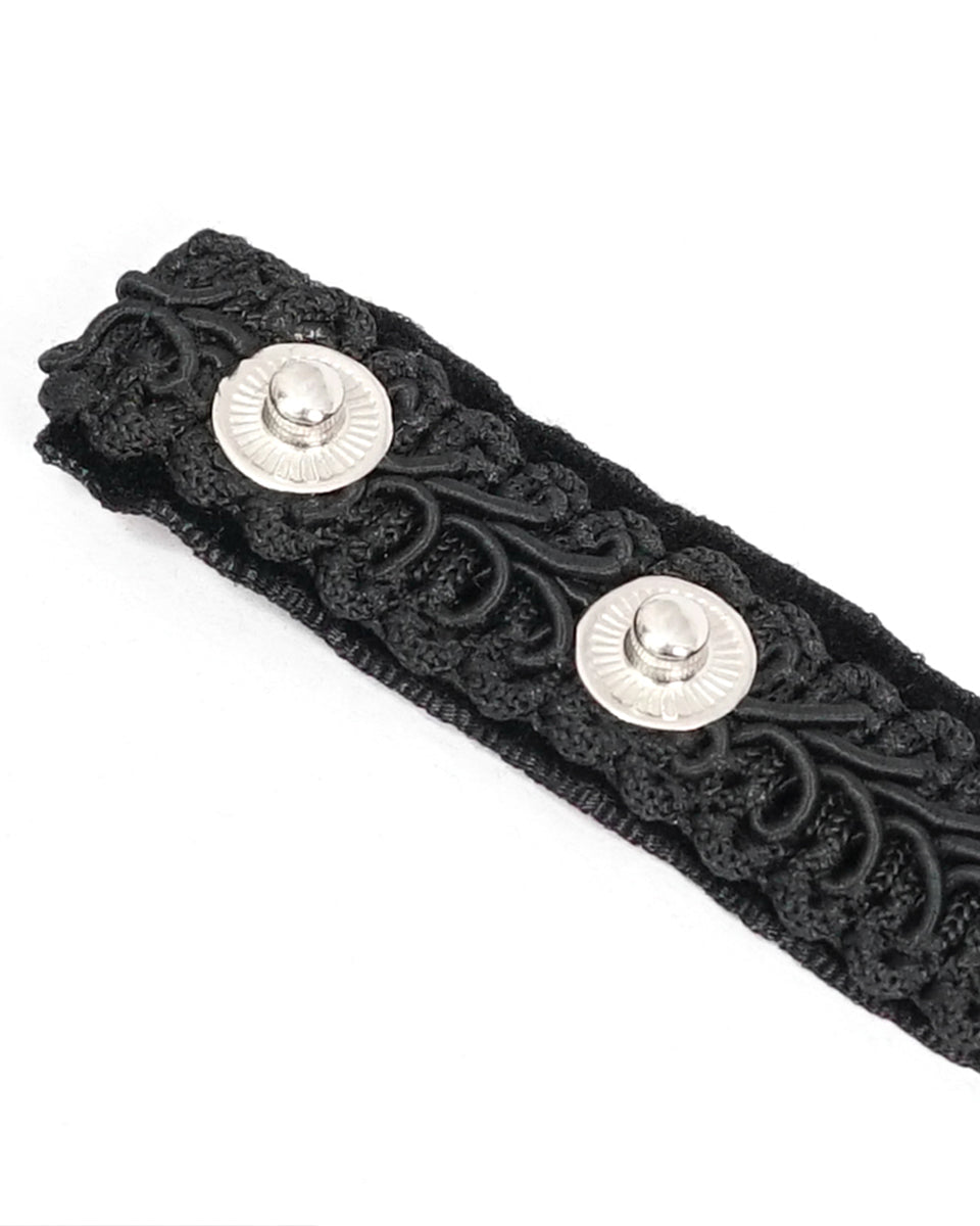 Black Ruffle Jewel Cravat