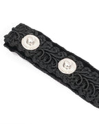 Black Ruffle Jewel Cravat