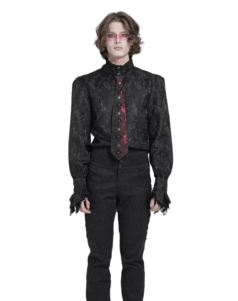 Crucifix Black & Red Gothic Tie