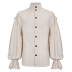 Steampunk High Neck Button Down Shirt
