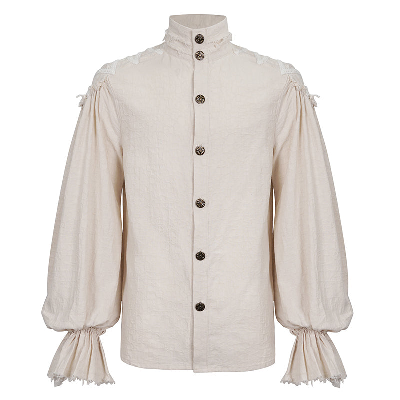Steampunk High Neck Button Down Shirt