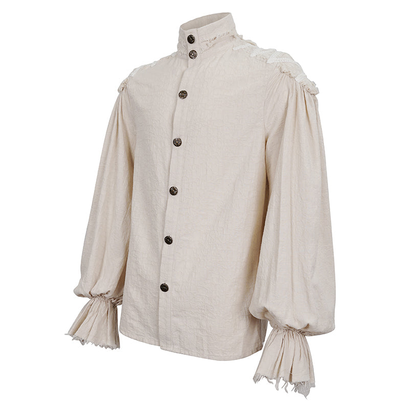 Steampunk High Neck Button Down Shirt