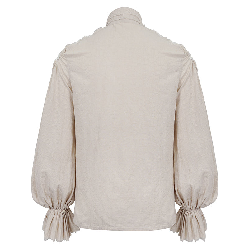 Steampunk High Neck Button Down Shirt