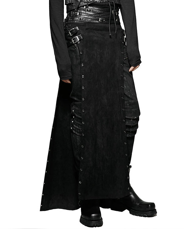 Katana Buckle Side Split Men’s Skirt