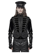 Black Ribcage Style Button Waistcoat