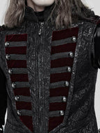 Red Ribcage Style Button Waistcoat