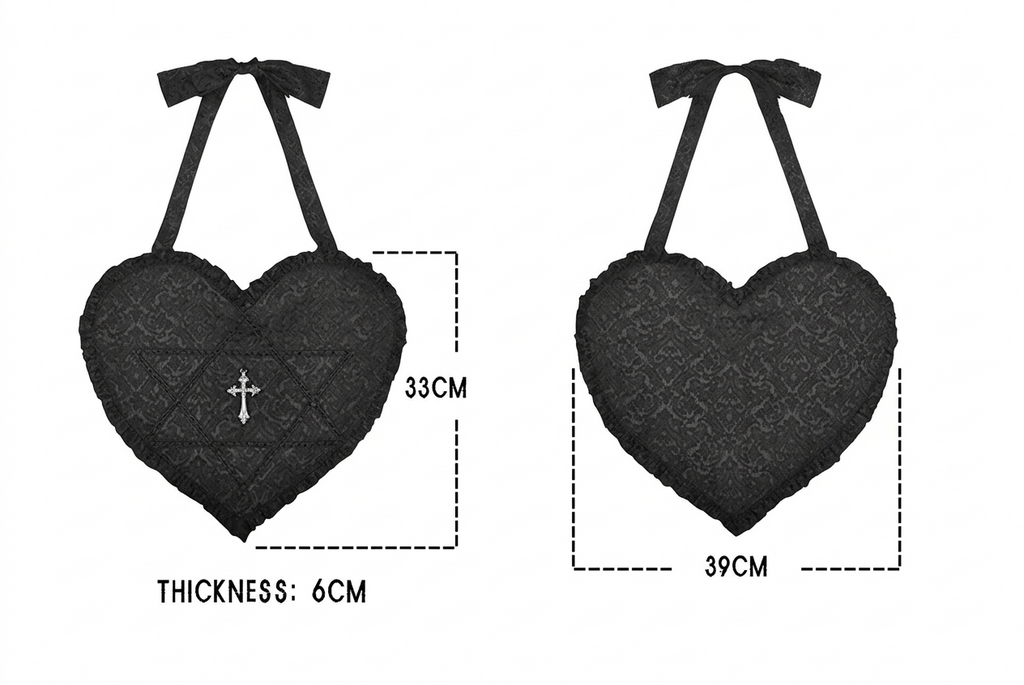 Heart Shaped Crucifix Shoulder Bag