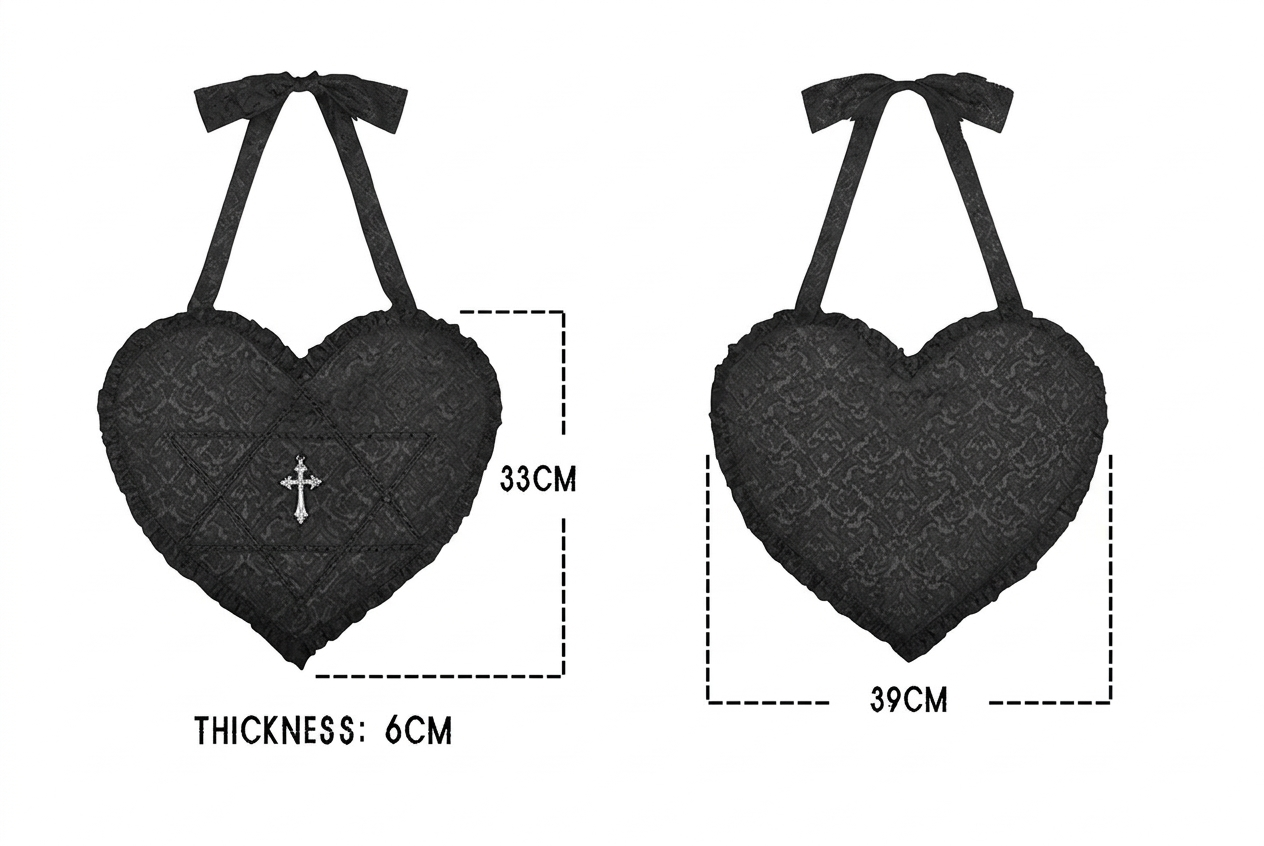 Heart Shaped Crucifix Shoulder Bag