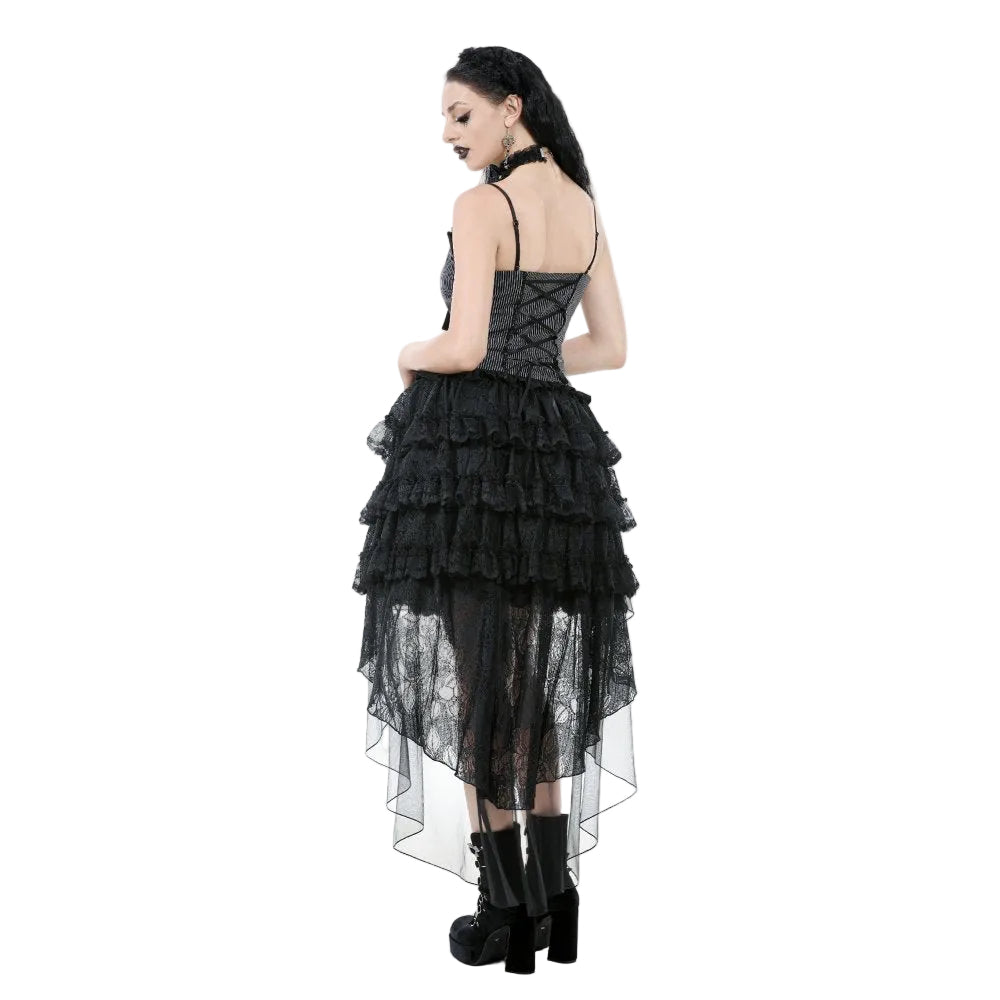 Hi-Lo Net Lace Tail Skirt