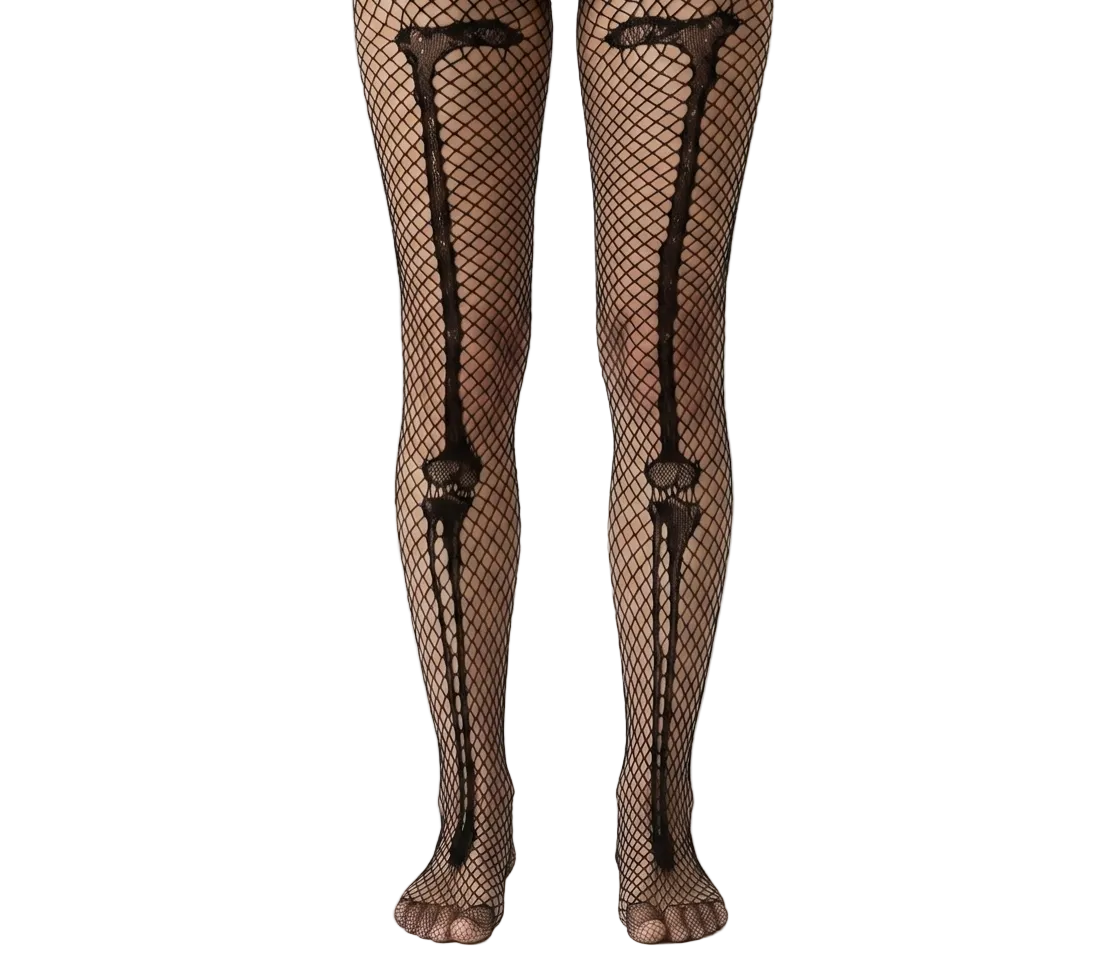 Skeleton Bone Net Tights